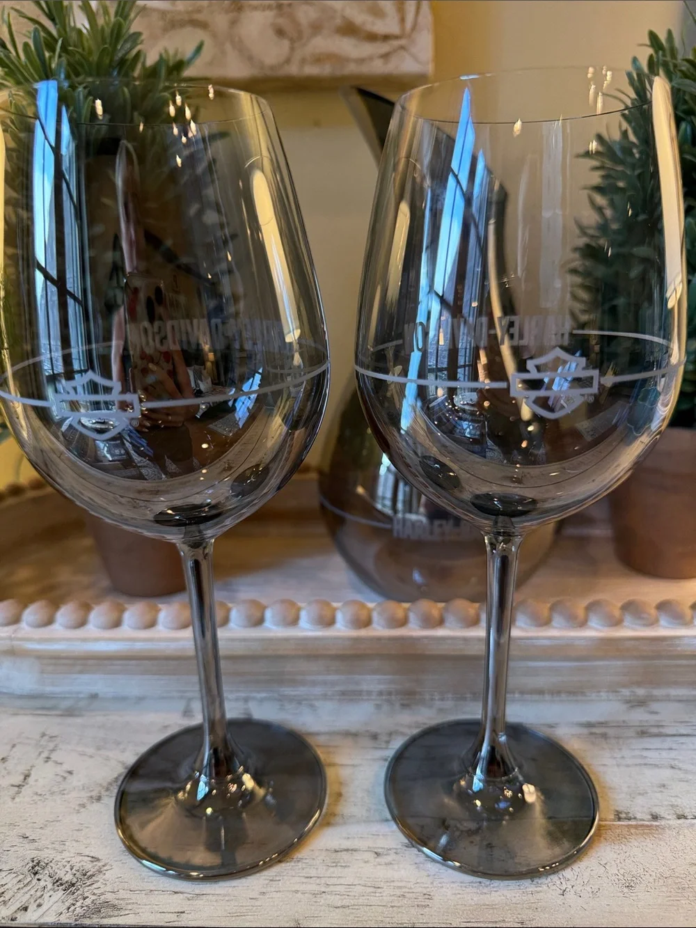 🍷🖤🍷 Harley-Davidson Wines Glasses and Decanter Set